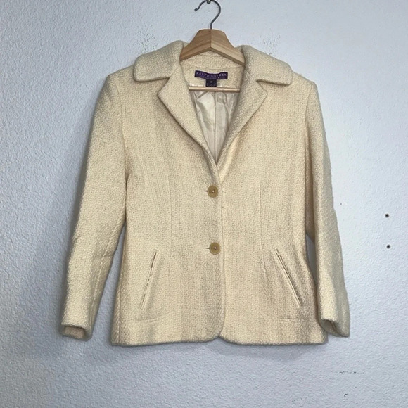 Ralph Lauren Collection Purple Label Wool Tweed Jacket Blazer Womens 10 Luxury - Picture 1 of 14
